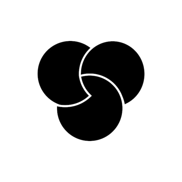 Nowoczesny kolaż eleganckiego kręgu czarno-białego logo z trzema kręgami