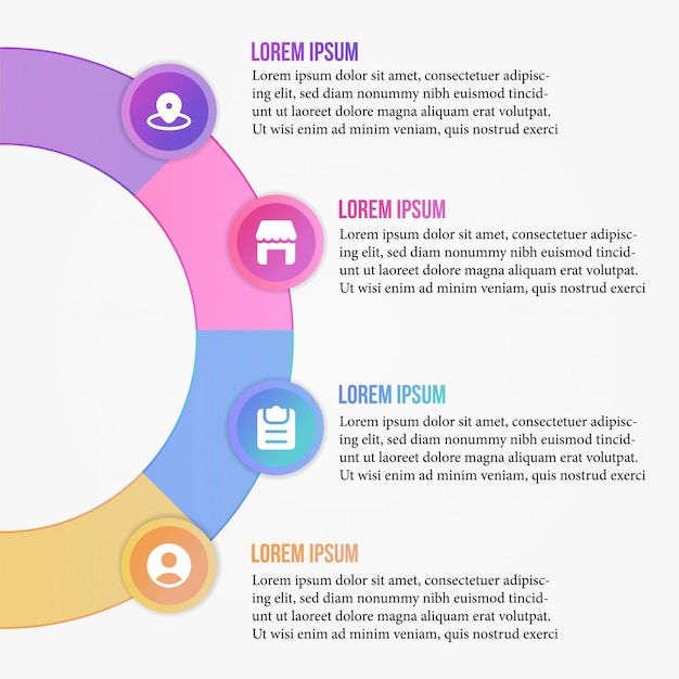 nowoczesny koło infografiki z ikona i szarym tle