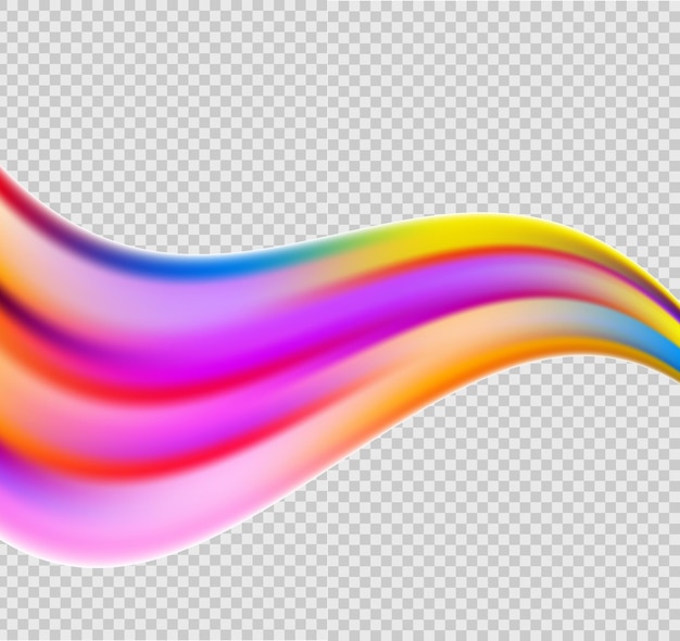 Nowoczesny kolorowy plakat przepływowy Wave Liquid Shape w kolorze tęczy odzwierciedla flare tło