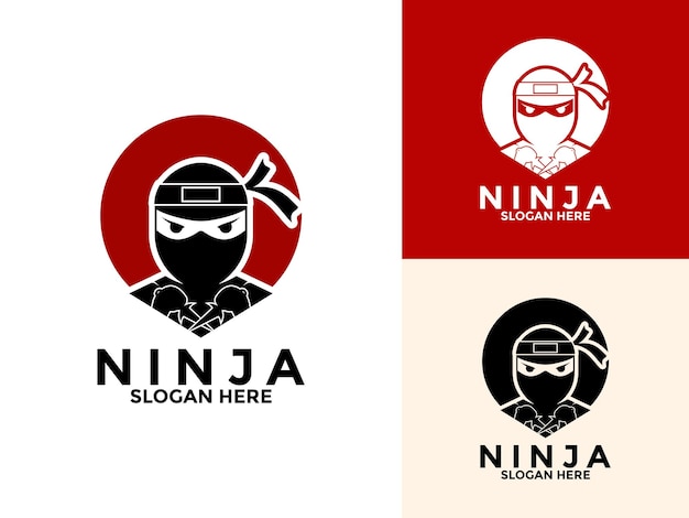 Nowoczesny koncepcja projektowania wektorowego logo Ninja Szablon projektowania logo Ninja