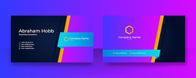 Nowoczesny kreatywny i czysty kolorowy szablon projektu wizytówki Luksusowe eleganckie tło projektu wizytówki z modnymi prostymi abstrakcyjnymi geometrycznymi stylowymi liniami fali Ilustracja wektorowa
