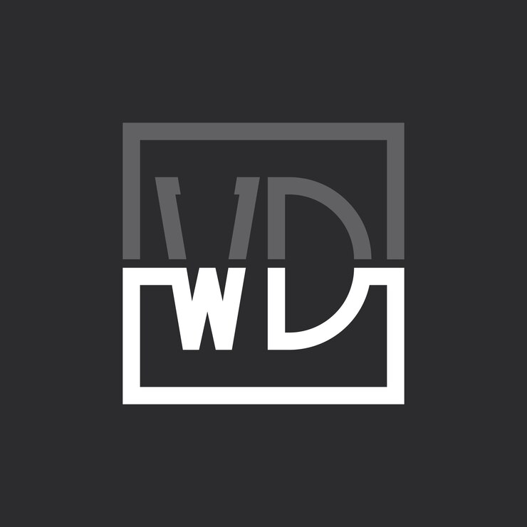 Wektor nowoczesny kreatywny minimalistyczny projekt logo wd letter letter wd logo monogram dla każdej firmy