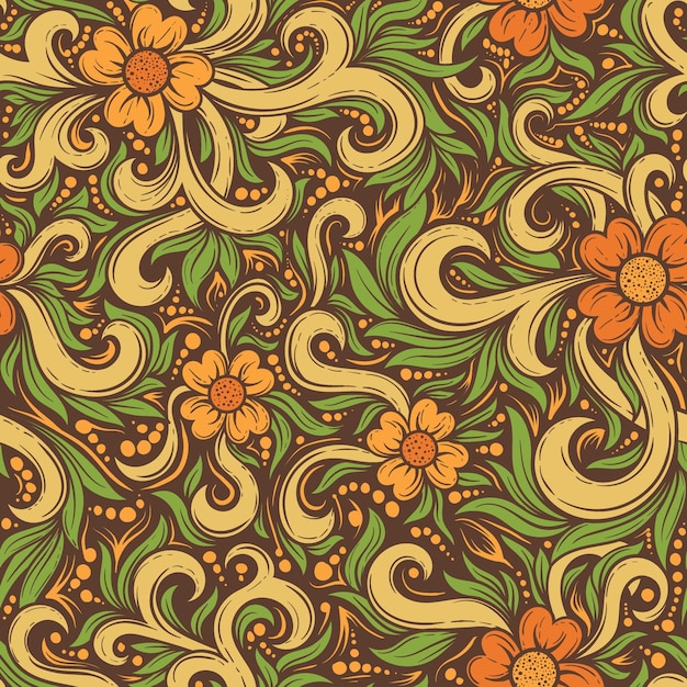 Plik wektorowy nowoczesny kwiatowy wzór batiku