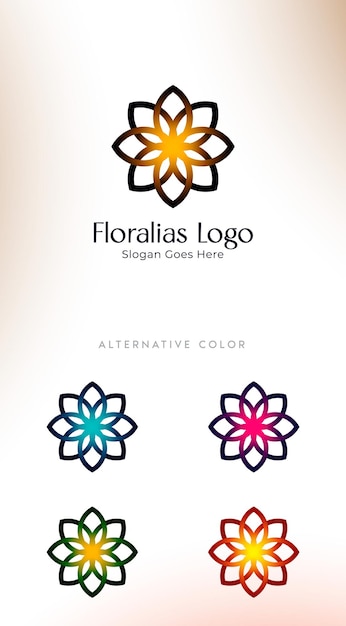 Nowoczesny Luksusowy Projekt Logo Kwiatowego Kolorowe Kwiatowe Logo Może Być Używane W Twojej Firmie I Firmie