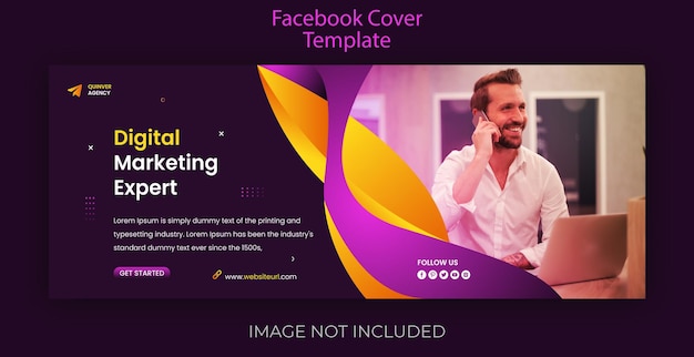 Plik wektorowy nowoczesny marketing cyfrowy okładka na facebooka i szablon banera internetowego