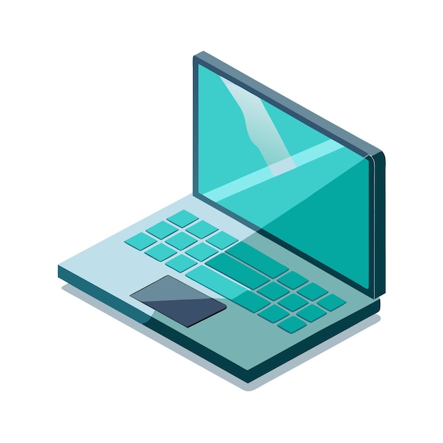 Nowoczesny model laptopa z pustą ilustracją wektorową ekranu