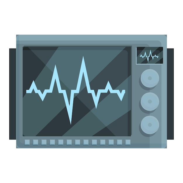 Nowoczesny Monitor Serca Ikona Kreskówka Wektor Wskaźnik Zdrowia Serca
