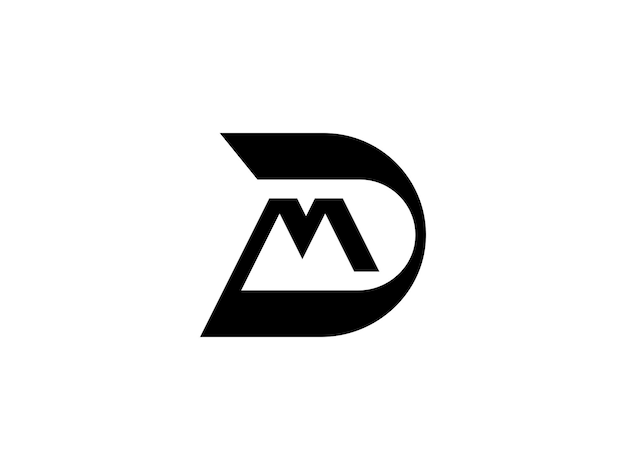 nowoczesny monogram list DM lub projekt logo MD