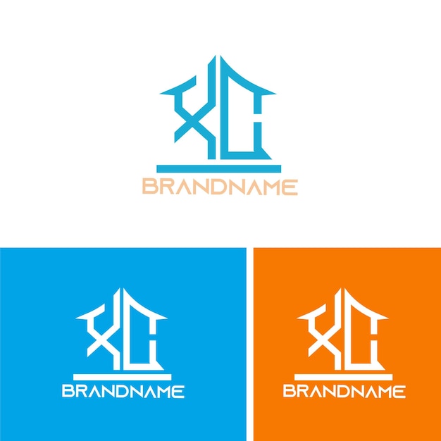 Nowoczesny monogram pierwsza litera xclogo szablon projektu