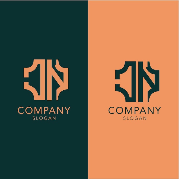 Nowoczesny monogram początkowa litera cn logo szablon