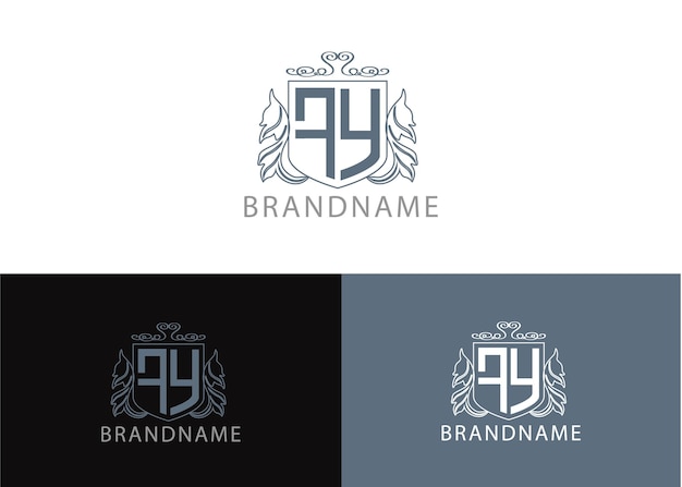 Nowoczesny monogram początkowa litera fy szablon projektu logo