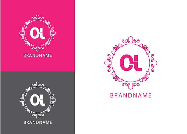Nowoczesny monogram początkowa litera ol szablon projektu logo