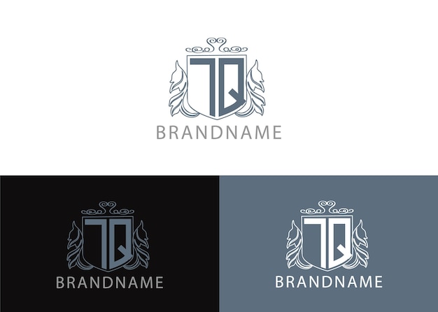 Nowoczesny monogram początkowa litera tq szablon projektu logo