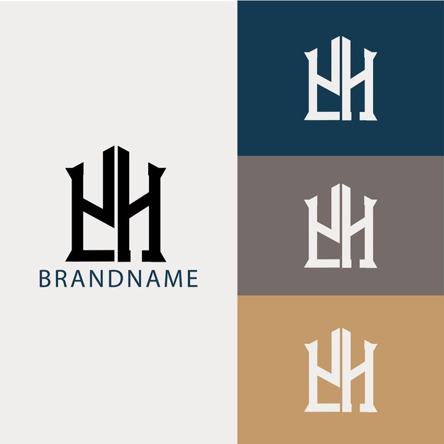 Plik wektorowy nowoczesny monogram początkowa litera yh szablon projektu logo