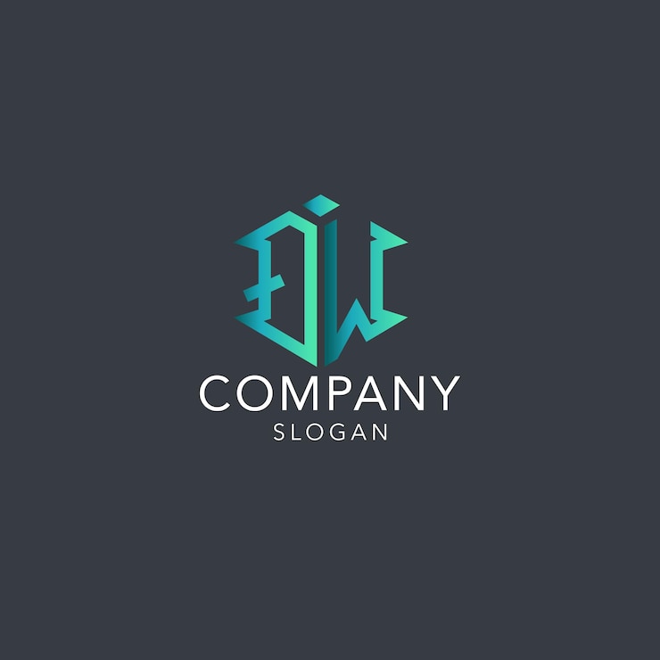 Wektor nowoczesny monogram początkowej litery qw szablon projektu logo