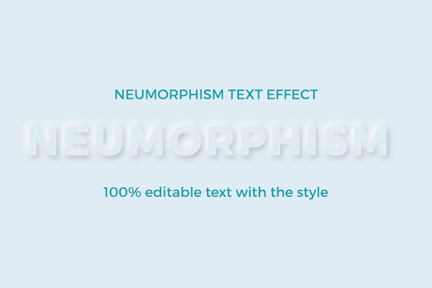 Plik wektorowy nowoczesny neumorfizm efekt pogrubienia tekstu w stylu 3d