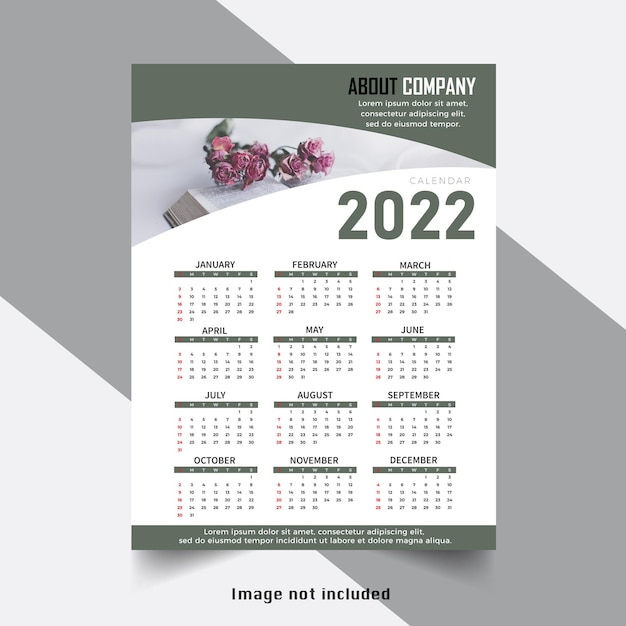 Nowoczesny Nowy Szablon Kalendarza 2022