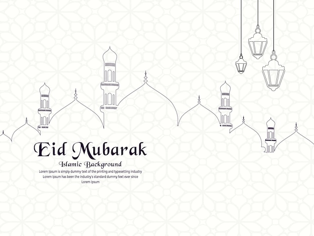 Nowoczesny plakat Eid Mubarak z islamską koncepcją projektowania