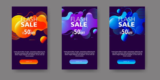 Nowoczesny, Płynny Telefon Komórkowy Do Sprzedaży Banerów Flash. Projekt Szablonu Sprzedaży Baner, Zestaw Promocyjny Flash Sprzedaż.