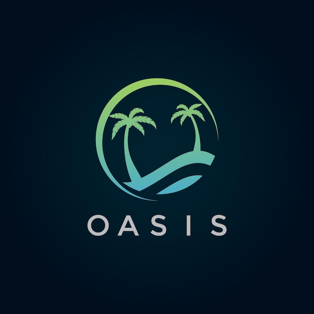 Nowoczesny Projekt Ilustracji Płaskiego Logo Oasis