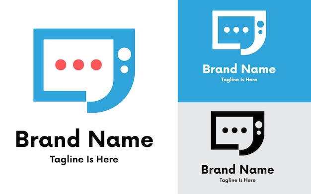 Nowoczesny projekt logo aplikacji czatu