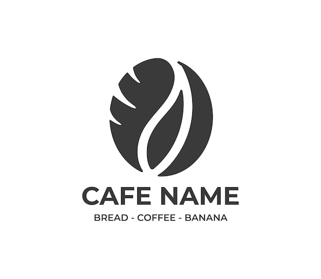 Plik wektorowy nowoczesny projekt logo banana i chleba kawowego dla kawiarni