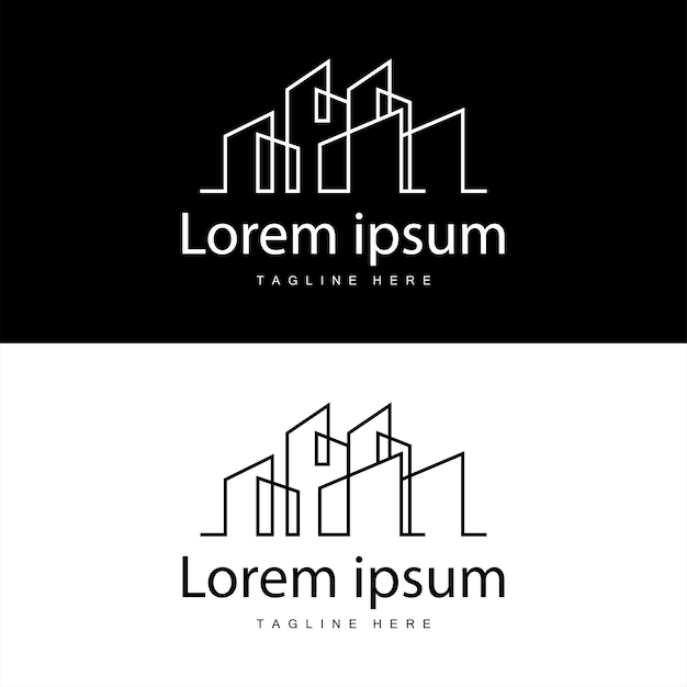 Nowoczesny projekt logo budynku miejskiego Luksusowa i prosta architektura miejska