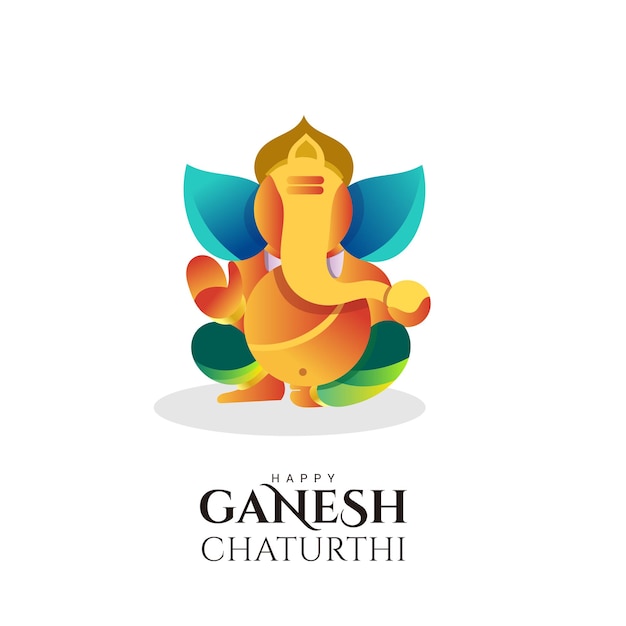 Nowoczesny projekt logo Lorda Ganesha na festiwal Ganesh Chaturthi