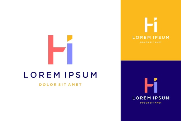 Nowoczesny Projekt Logo Lub Monogram Lub Inicjały Hi
