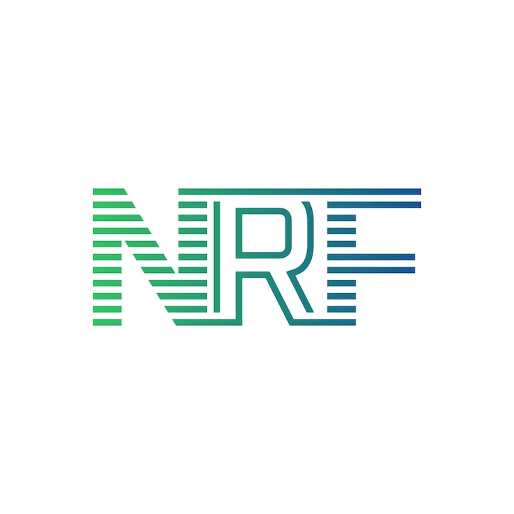 Wektor nowoczesny projekt logo nrf list nrf minimalistyczna profesjonalna i wszechstronna ikona marki dla tożsamości biznesowej