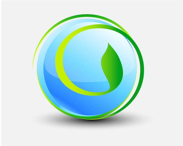 Nowoczesny Projekt Logo Wektor Wzrost Wody Liść 3d