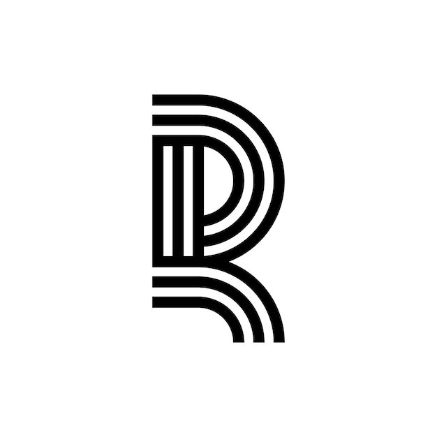 Plik wektorowy nowoczesny projekt logo z monogramem litery r