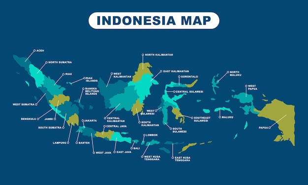 Nowoczesny Projekt Mapy Indonezji