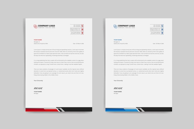 Nowoczesny projekt papieru firmowego i profesjonalny szablon papieru firmowego