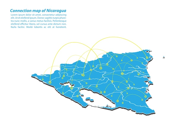 Plik wektorowy nowoczesny projekt sieci połączeń nikaragua