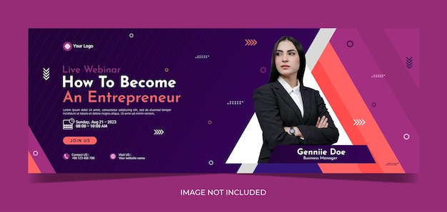 Nowoczesny projekt szablonu banera na webinarium biznesowe