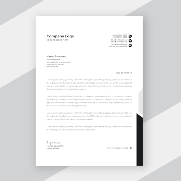 Plik wektorowy nowoczesny projekt szablonu dla biznesu i profesjonalnych korporacyjnych papierów pocztowych