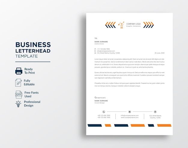 nowoczesny projekt szablonu firmowego papieru firmowego