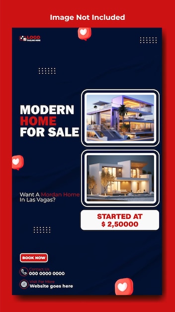Plik wektorowy nowoczesny projekt szablonu historii sprzedaży domu