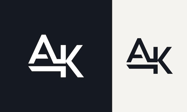 Nowoczesny projekt szablonu logo litery ak Abstract ak vector logo concept