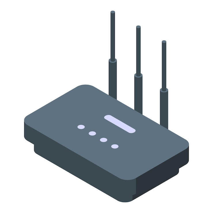 Wektor nowoczesny router wi-fi zapewniający bezprzewodowe połączenie z internetem dla biura domowego