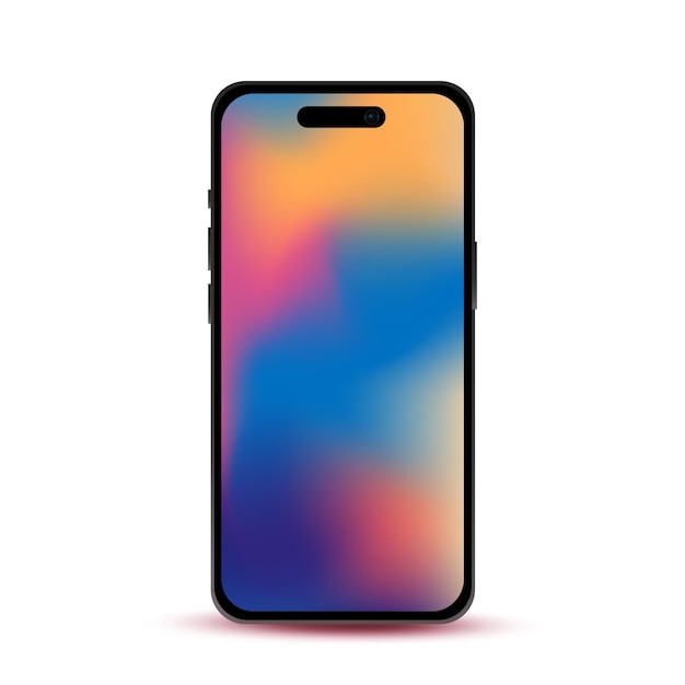 Nowoczesny smartfon 14 PRO oryginalne tło do reklamy i projektowania na białym tle Vector