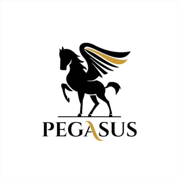 Nowoczesny Stojący Koń Z Logo Pegasus