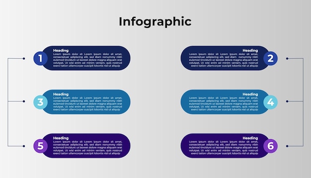 Nowoczesny Szablon Infograficzny Z Sześcioma Krokami