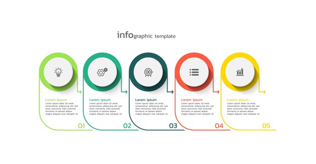 Nowoczesny Szablon Infografiki Biznesowej Kolorowy Projekt