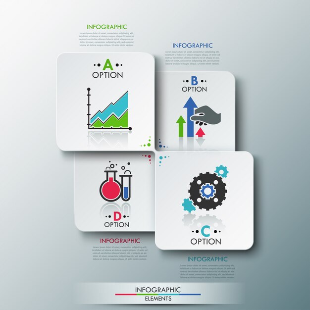 Nowoczesny Szablon Opcje Infografiki Z Arkuszy Papieru