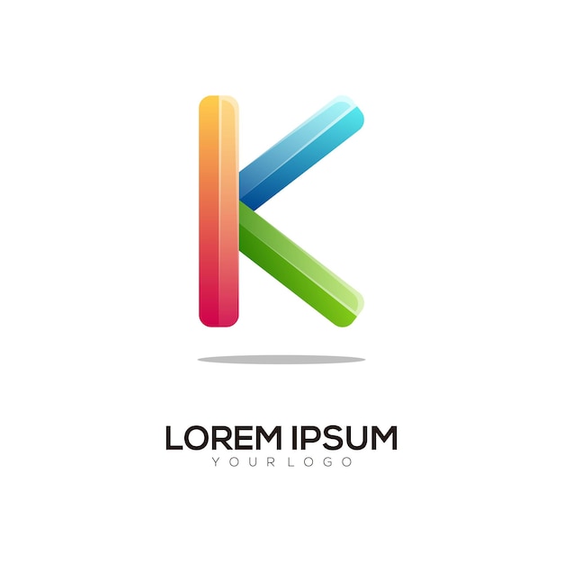 Nowoczesny Szablon Projektu Kolorowe Logo Litery K