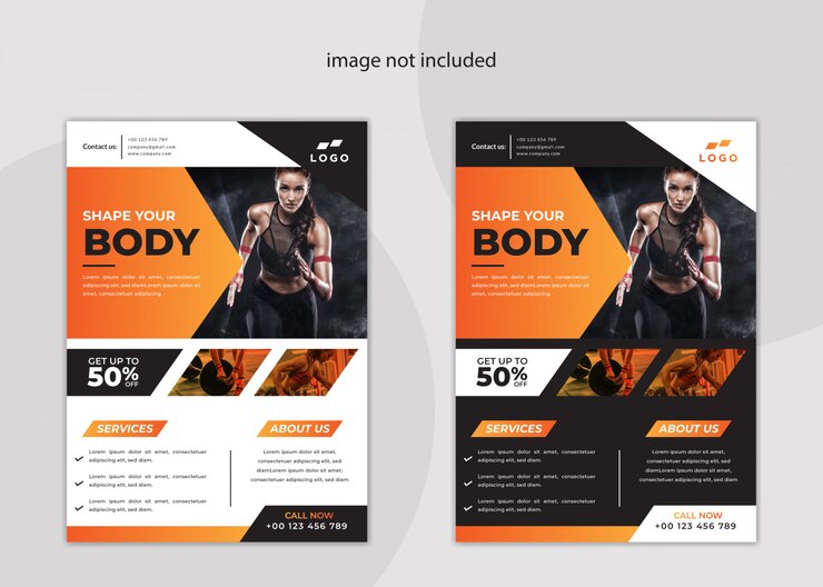 Wektor nowoczesny szablon ulotki fitness i sportu