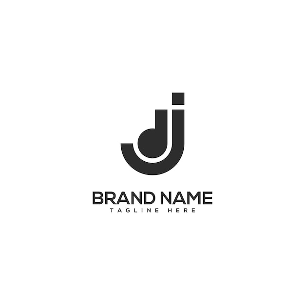 Nowoczesny szablon wektorowy projektu logo JD DJ Ikonka monogramu inicjałów