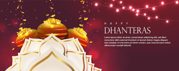 Nowoczesny Sztandar Festiwalu Dhanteras